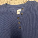Aerie Blue Quarter Button-Up Oversized Sweater Photo 1