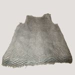 LUNIK Faux Fur Striped Vest By Size L Black & Gray Photo 3