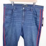 Veronica Beard NEW Jeans Carolyn Baby Boot in Midnight Red Stripe Plus Size 24 Photo 5