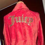 Juicy Couture Pink Plush Robe NWT Rhinestone Logo Sequin Back Size S/M Photo 2
