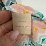 Paloma Blue Sophia Blouse Top Geometric Flutter Sleeve Tie V Neck Size Small Pink Photo 5