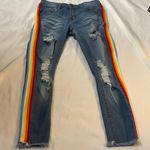 Machine Pour Neuf Mode Rainbow Distressed Denim Jean PRIDE 5/28 Red Photo 0