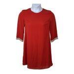 MM Couture  by Miss Me Burnt Orange Shift Dress Small Rhinestone Cuff Glam Photo 11