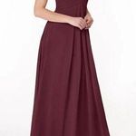 Azazie Ginger Cabernet A-Line Halter Pleated Chiffon Dress custom bridesmaid Photo 0