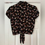 Hot Topic  Black Corgi Print Button Down Shirt Size Small‎ EUC Photo 1