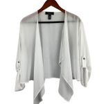 C. Wonder Christian Siriano XS White Sheer Open Front Cardigan With Gold Button Photo 0