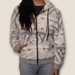 Soho Threads Full Zip Hooded Jacket Aztec Gray Black White L Size L Photo 0