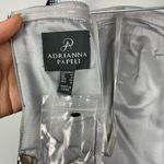 Adrianna Papell  Gray Jeweled‎ Waistband Strapless Flowy Chiffon Mini Dress Photo 6