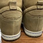 Nike  Dunk Sky Hi Filbert Green Suede Wedge Shoes  Purple Laces Swoosh 6.5 Photo 9