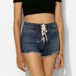 Urban Outfitters  BDG High Rise Lace Up Jean Shorts Photo 0