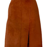 Jenne Maag Butternut Pumpkin Suede Skirt, Size M Orange Size M Photo 0