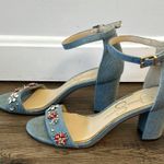 Jessica Simpson |Moreeno Denim Floral Embellished Heels sz 6.5 Photo 5