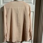 Calvin Klein Pale Blush Shimmery Half Front Zip Long Sleeve Blouse Size Large Photo 2