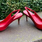 Cole Haan Patent Leather red peep toe kitten heels Photo 2