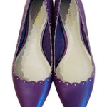 Coach  purple leather lazer cut scalloped flats NEW Photo 0