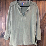 Anthropologie  Pilcro Split Hem Tunic Distressed Sweatshirt Photo 0