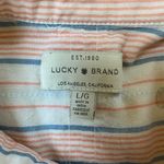 Lucky Brand  Women's Lightweight Button Up Pastel Stripe Shirt - L Photo 10