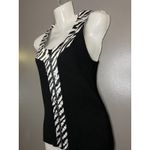 Willi Smith  Top Womens Large Black Zebra Print Zip Front Sleeveless Tank Photo 2
