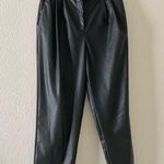 H&M faux leather straight wide leg pants high rise black Women’s size 6 petite Photo 0