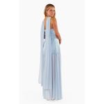 Show Me Your Mumu Dalia Maxi Dress in Steel Blue Luxe Satin M Photo 5