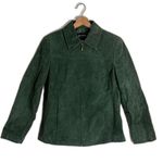 Pritti Suede Jacket Womens Medium Green Genuine Leather Full Zip Classic Lined Photo 0