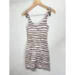 Free People  Downtown Dress Mini‎ Tan/White Sleeveless Square Neck Photo 6