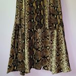 River Island Size 12 Snake Print Maxi Dress Brown Double V Ruffle Sundress Photo 9