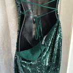 ZARA  EMERALD GREEN SEQUIN DRESS SZ: S Photo 6