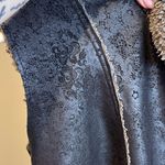 Dylan  Charcoal and Ebony Textured Vest faux fur sz XL Photo 2