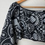 Alice McCALL  Top Anywhere Black White Embroidered Off the Shoulder Crop Top Sz 6 Photo 4