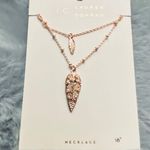 LC Lauren Conrad  Double Chain Leaf Pendant Necklace Photo 2