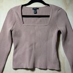 Forever 21  Women’s Ribbed Square Neck Long Sleeve Shimmer Top – Size L Photo 1