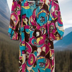 Bisou Bisou Chic‎  paisly Blloon Sleeves tunic top - Dress size 8 Photo 0