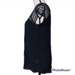 Ny Collection  sz small blouse women’s black cutout neck lace crochet sleeve NWT Photo 1