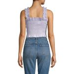Rebecca Taylor  Smocked Crop Top in Sky Size Small Photo 1