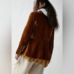 Free People  Faye military style velvet jacket Warm Tobacco Sz S nwt Photo 1