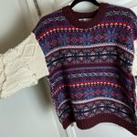 ZARA Fair Isle knit pullover sweater with contrasting knit jacquard sleeves M Photo 7