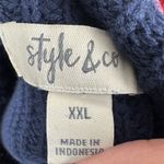 Style & Co  Women's 2XL Blue Knit Pullover Sweater Rainbow Trim Photo 3