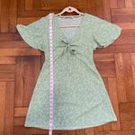 ZARA floral print Green V-Neck mini Dress - Size M Photo 3