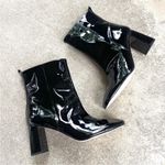 Good American NEW  Black Patent Leather Heeled Bootie Heel Size 11 Photo 6