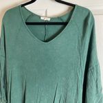 easel  Mineral Washed Gauze Loose Fit Top In green size large Photo 2