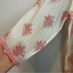 Roberta Roller Rabbit  for Gorsuch White/Orange Silk/Cotton Tunic Blouse Medium Photo 7