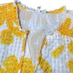 Cato Sleeveless Blouse Womens XL White Yellow Floral Ruffle Sleeve Top Chic Photo 5