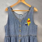Disney The Store Winnie the Pooh Women's L/XL Denim Dress Maxi Button 90's Y2K Photo 1