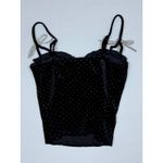 Lulus  Black Velvet Rhinestone Bow Bustier Top Corset Sparkle Party Size M Photo 5