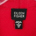 Eileen Fisher Cranberry Red Washable Wool Crepe Cardigan Sweater Size Medium Photo 4