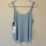 Athleta  Wind Down Sleep Cami Blue Waffle Knit Tank Top Lounge Pajamas V Neck Photo 9
