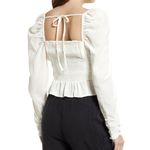 Free People Chloe Smocked Tie Neck Cotton Top Photo 2