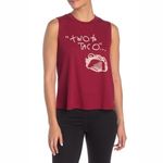 Betsey Johnson Tank Top Two to Taco Muscle Tee in Medium Red, Size M, NWT Photo 7