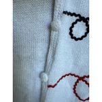 All Points Vintage White American Flag Embroidered Cardigan Sweater Size Large Photo 3